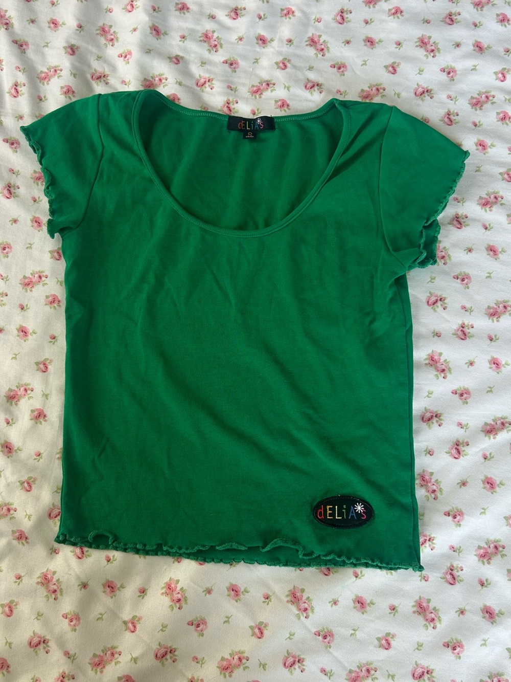 dELiA*s Bright Green Scoop Neck Short Sleeve Tee